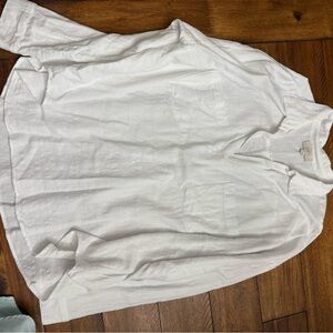 LOFT White Casual Button-Down Shirt
